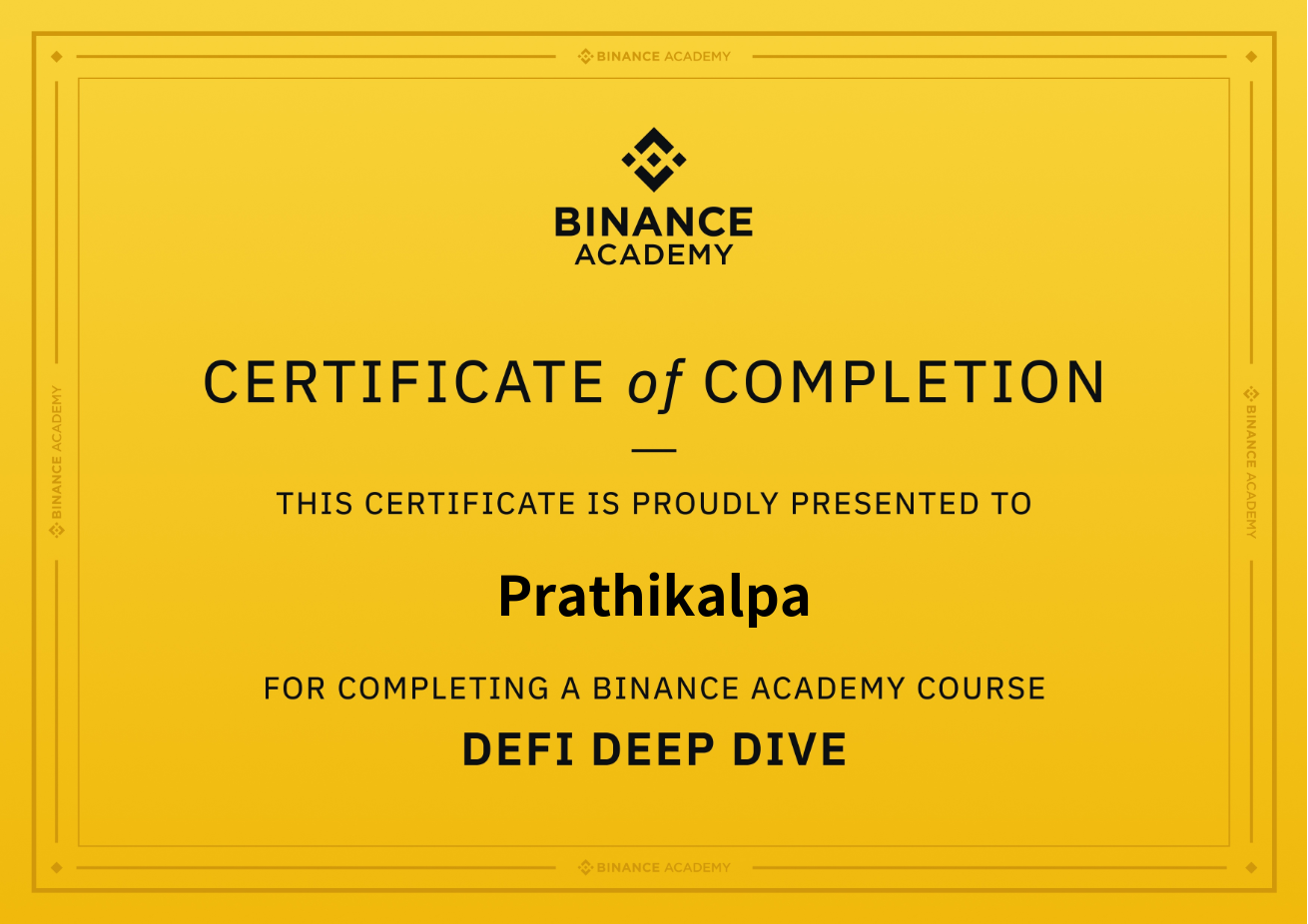 DeFi Deep Dive Certificate